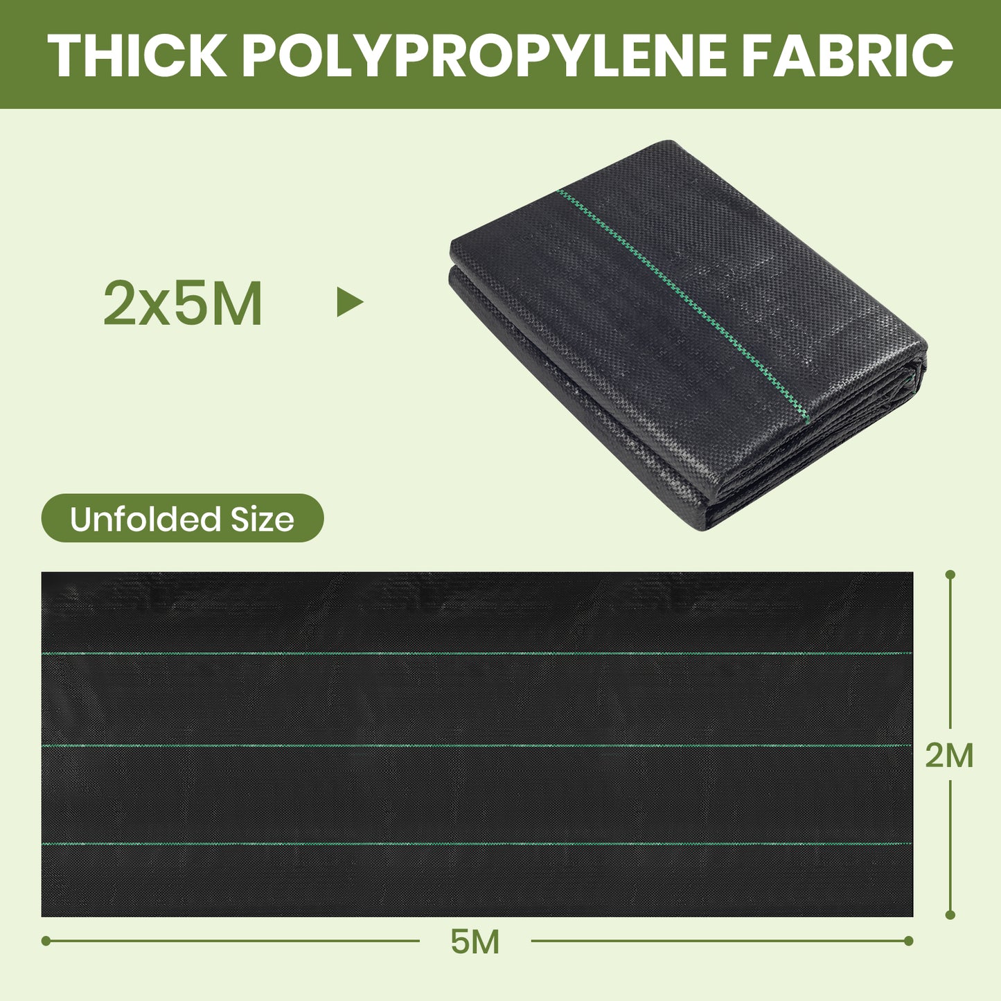 Velway Weed Control Fabric Garden Extra Strong 2 x 5 m