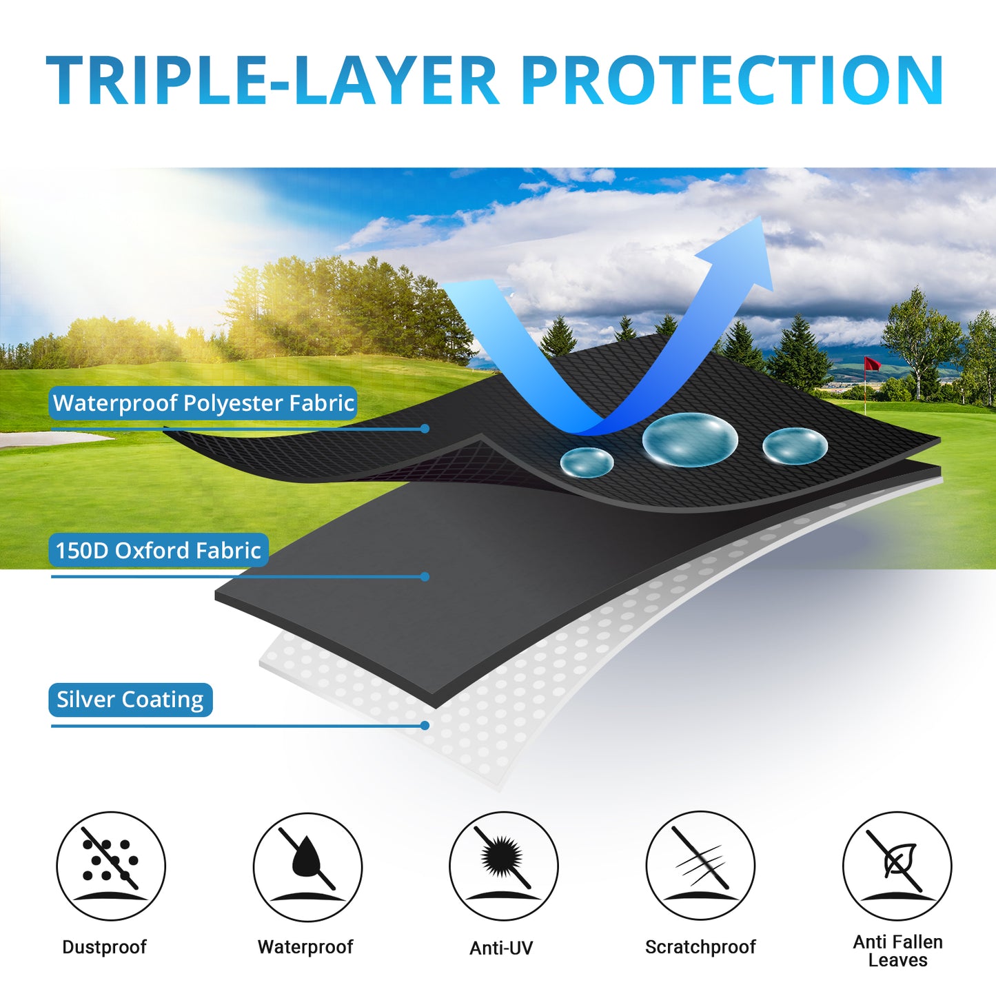 Velway Barbecue Cover Gas Grill Cover Rainproof BBQ Cover Protective Cover Dustproof Grill Tarpaulin Grill Protection (117 x 66 x 117 cm) – Black VL0022