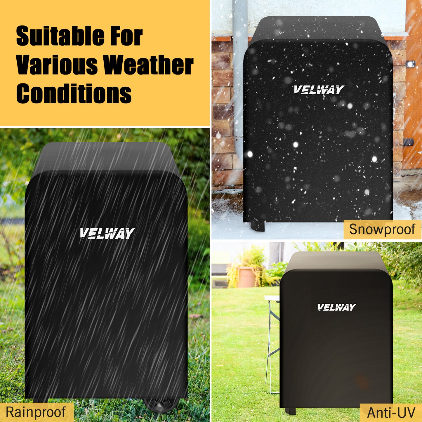 Velway Barbecue Cover, Gas Grill Cover, Protective Cover, Rain Proof, Dustproof Tarpaulin Grill Protection 76 x 66 x 110 cm FT0315