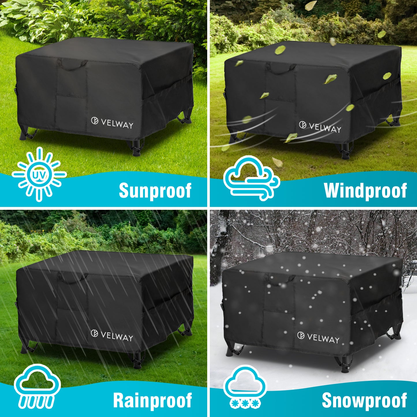 Velway Patio Firepit Table Covers Fits up to 32 inch Fire Pit FT0411