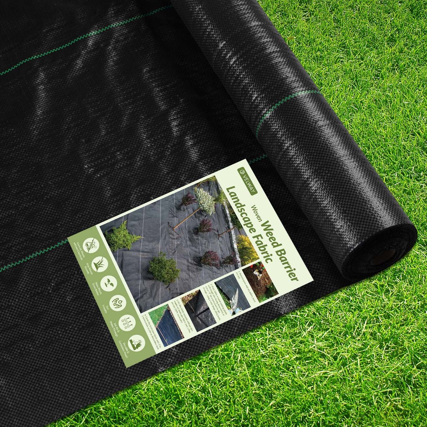 Velway Heavy Duty Weed Barrier Landscape Fabric