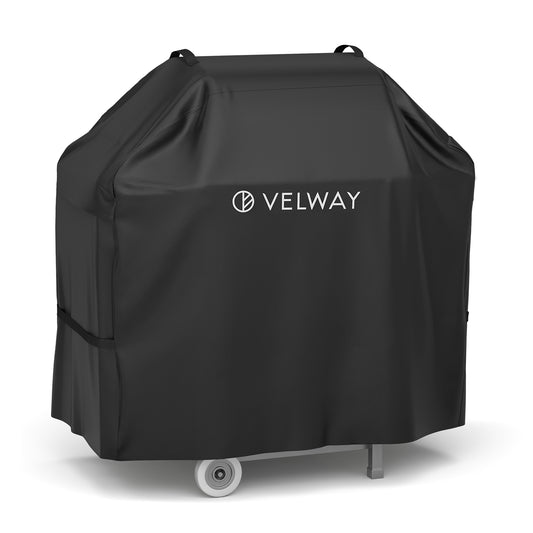 Velway Grill Cover 300D Oxford Gas Grill Cover Waterproof Ventilation Slots and Handles BBQ Cover Dustproof UV-Resistant High Performance Gas Grill Cover 117 x 66 x 117 cm  VL0021