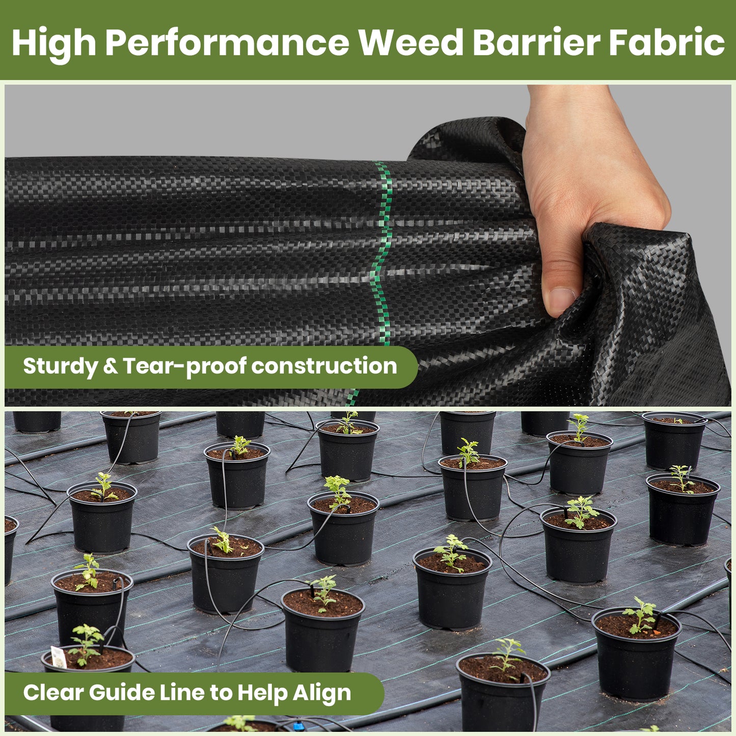 Velway Heavy Duty Weed Barrier Landscape Fabric