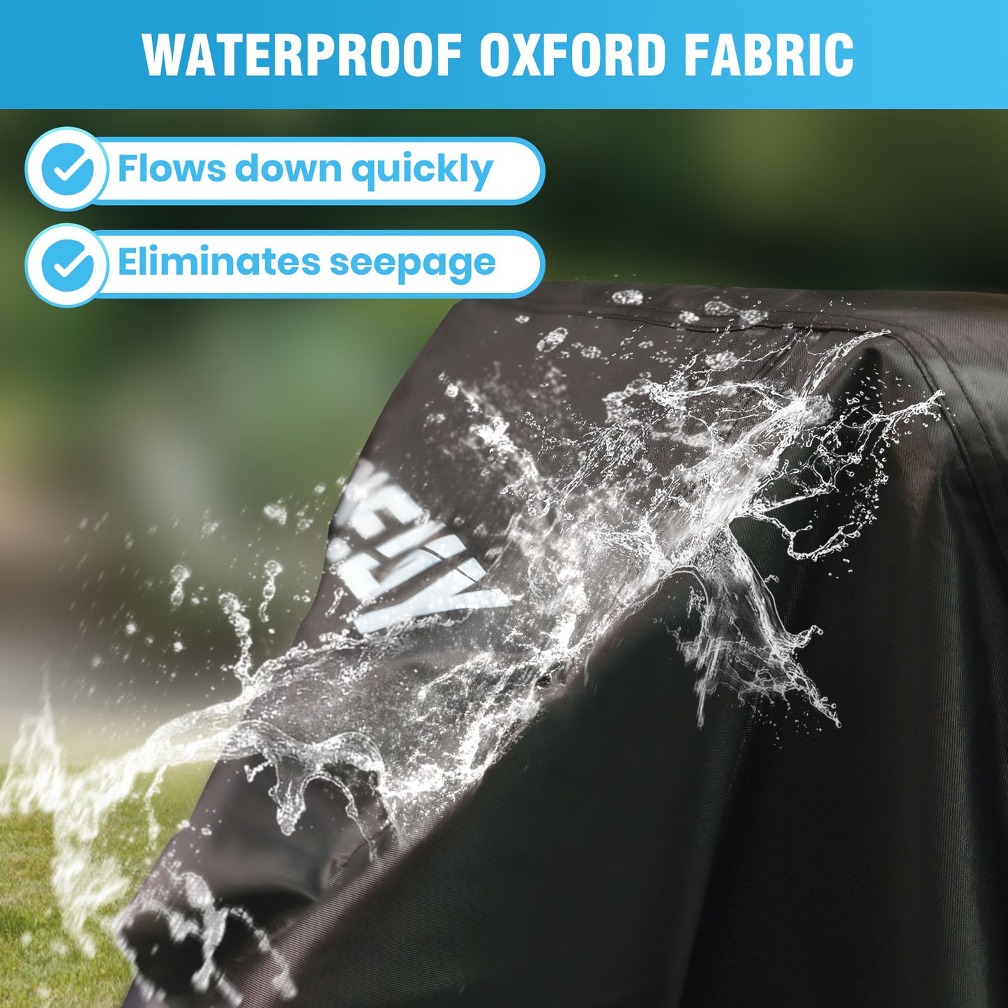 Velway Cover for Garden Furniture Waterproof – 242 x 162 x 100 cm Rectangular Protective Cover Windproof Lounge Furniture Cover for Garden Tables Seating Group Patio Furniture Black