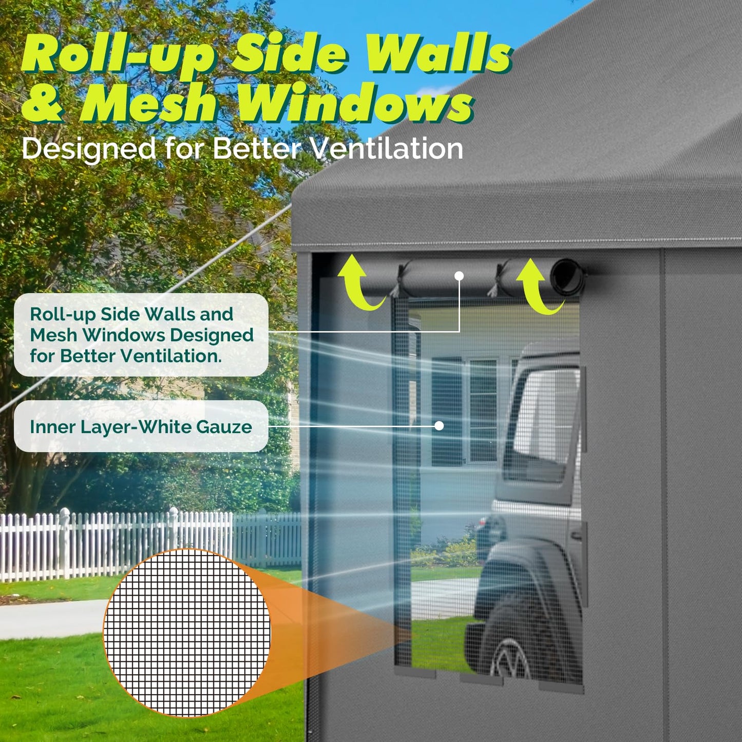 Velway Carport Canopy & Portable Garage, 12 x 20 FT