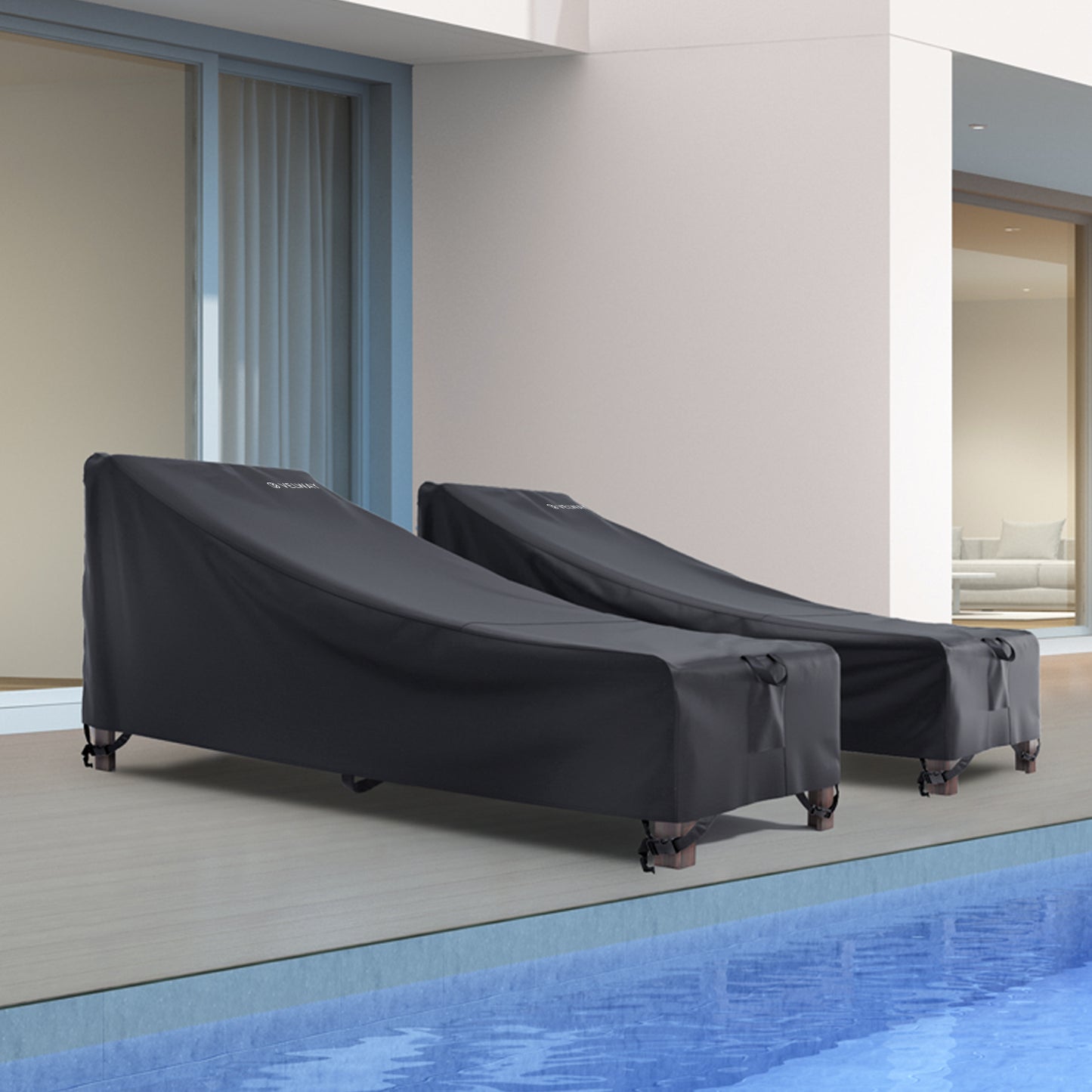 Velway Patio Outdoor Chaise Lounge Cover Waterproof 79"Lx32"Wx31.5"H Black FT0398 / FT0454