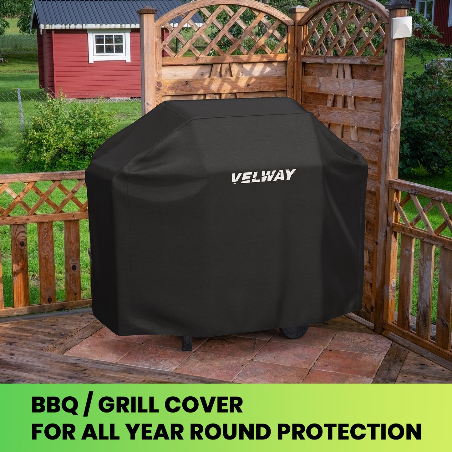 Velway Barbecue Cover Waterproof Grill Cover Heavy Duty 210D Oxford 147x61x117cm FT0301