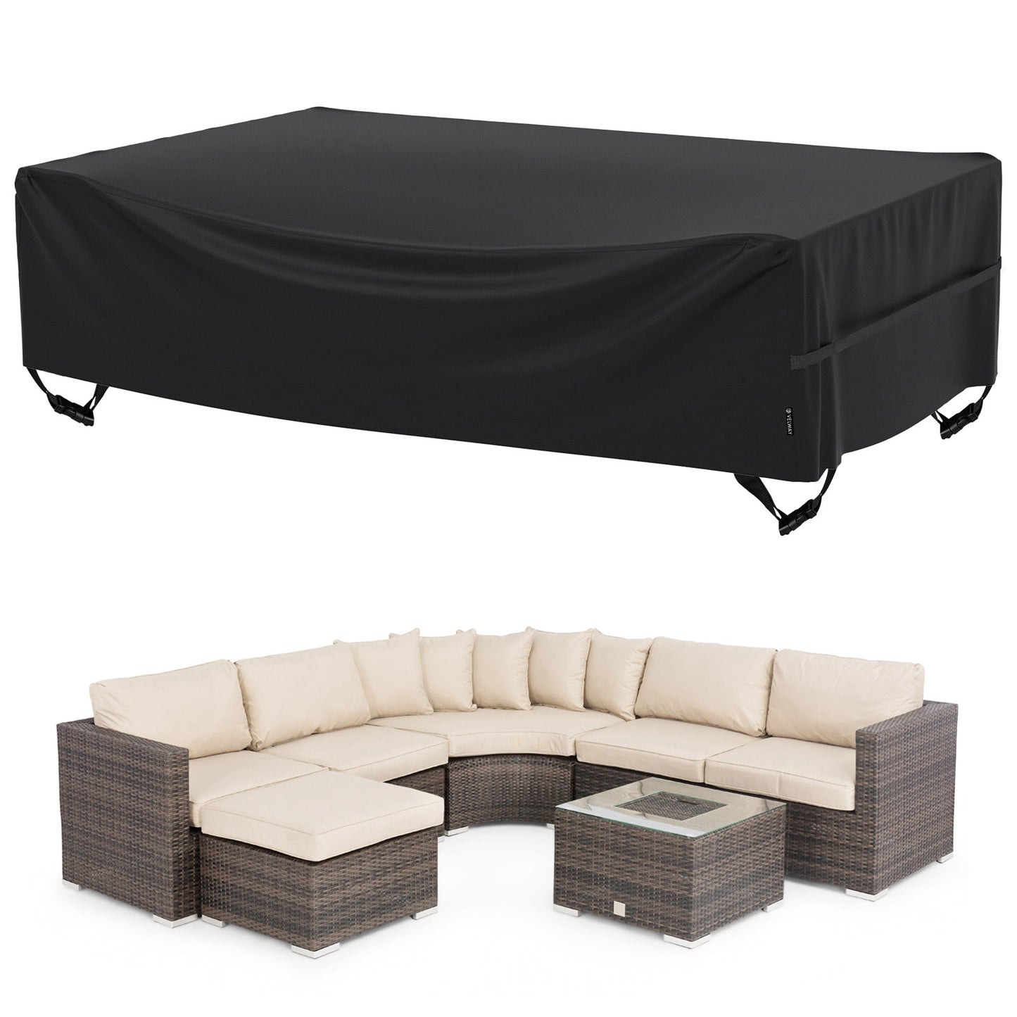 Velway Patio Outdoor Sofa Set Cover Waterproof Super Windproof 128”Lx82”Wx28”H FT0306