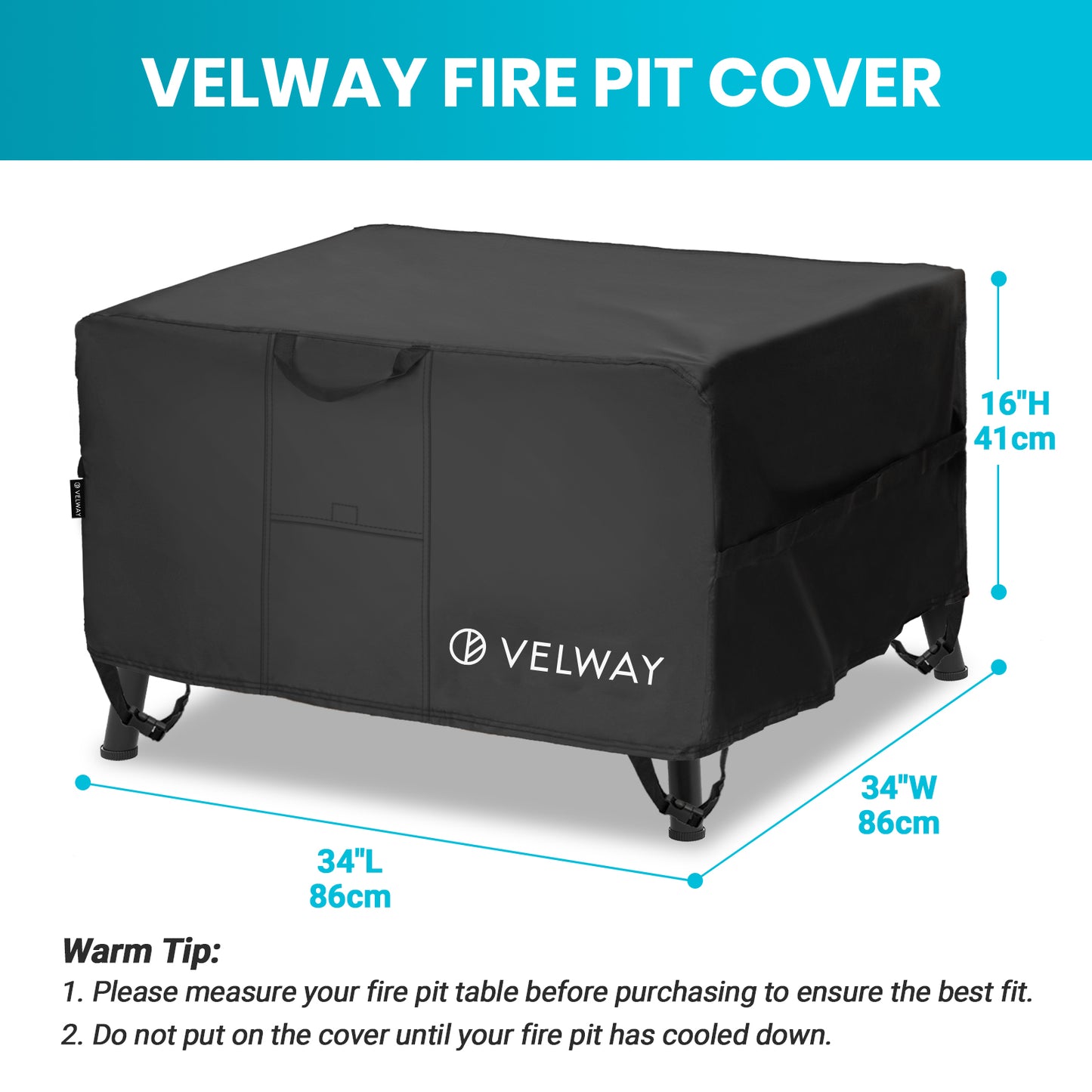 Velway Patio Firepit Table Covers Fits up to 32 inch Fire Pit FT0411